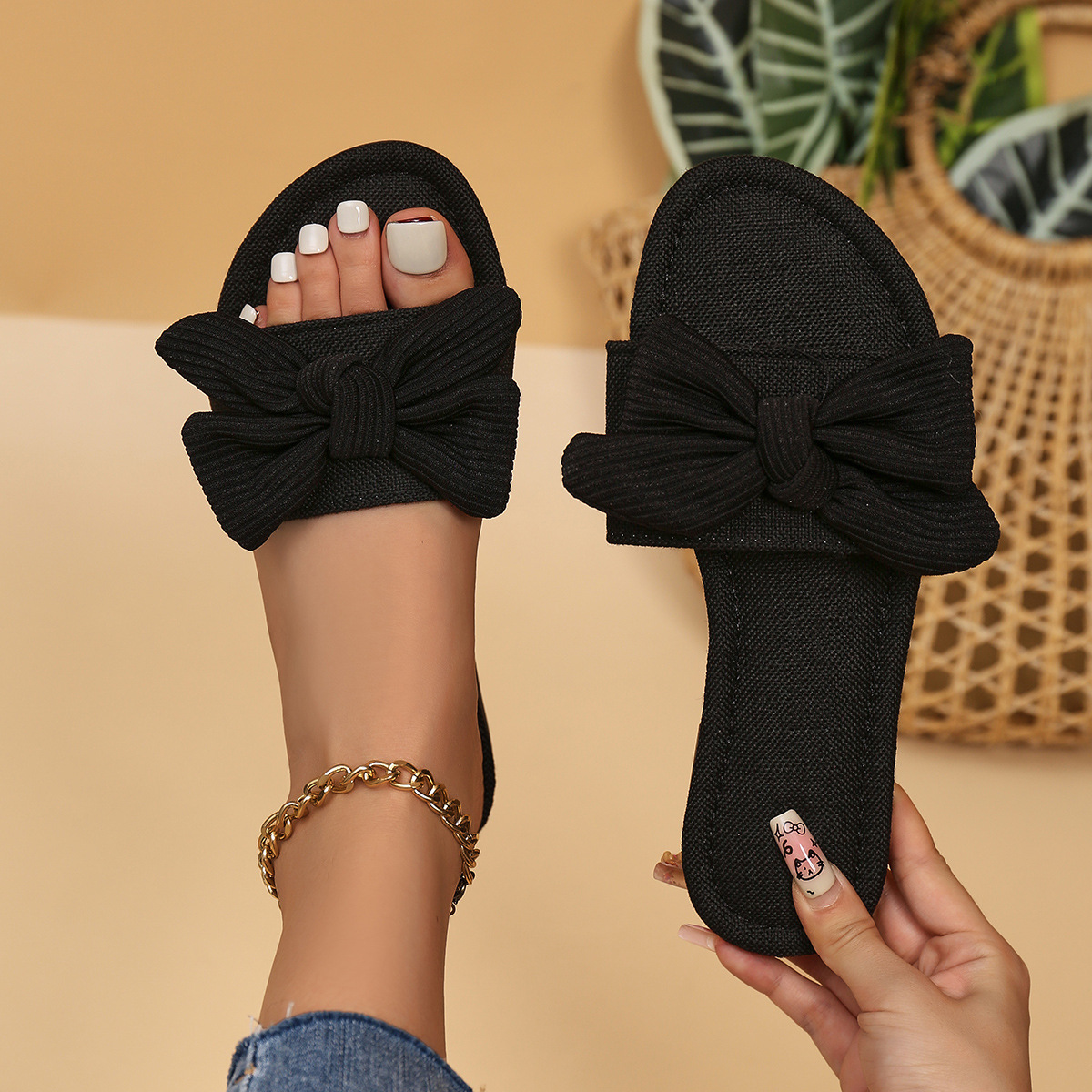 Soft Bottom Outdoor Women's Sandals With Bowknot - Image 4